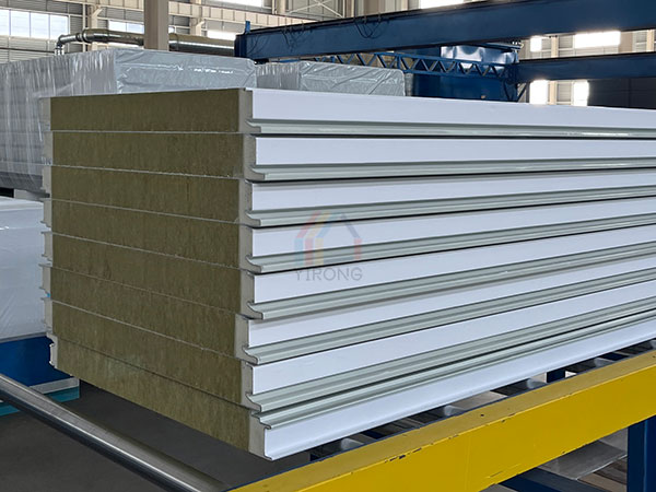 Installation of pu edge banding rock wool sandwich panel