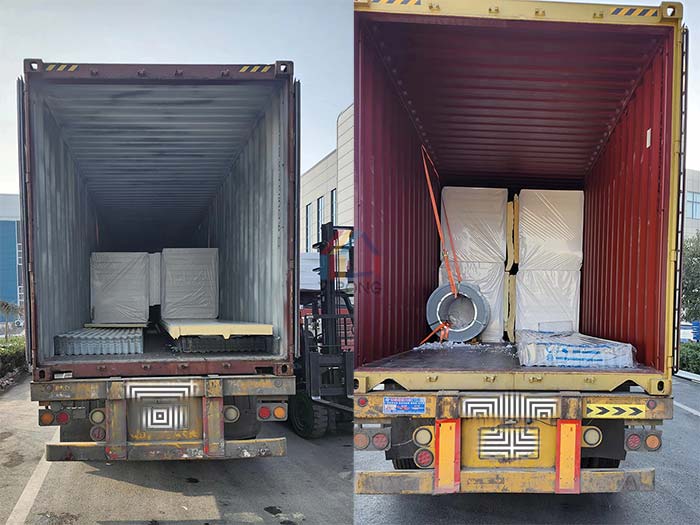 Pre fabricated metal warehouse PU panel shipped to Canada