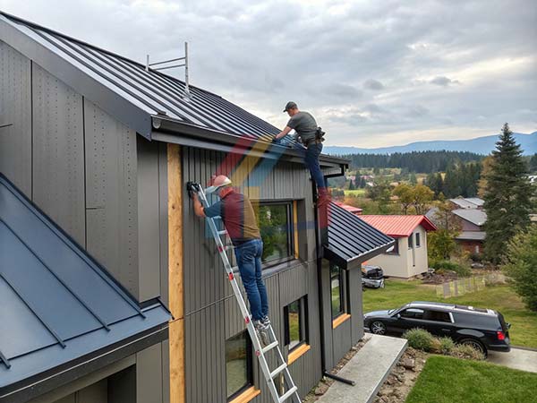 metal composite panel install for house